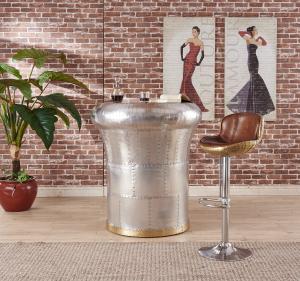 Quality Tan Brown Backless Leather Counter Height Bar Stools Full Handwork Alluminium Sheet Cover wholesale