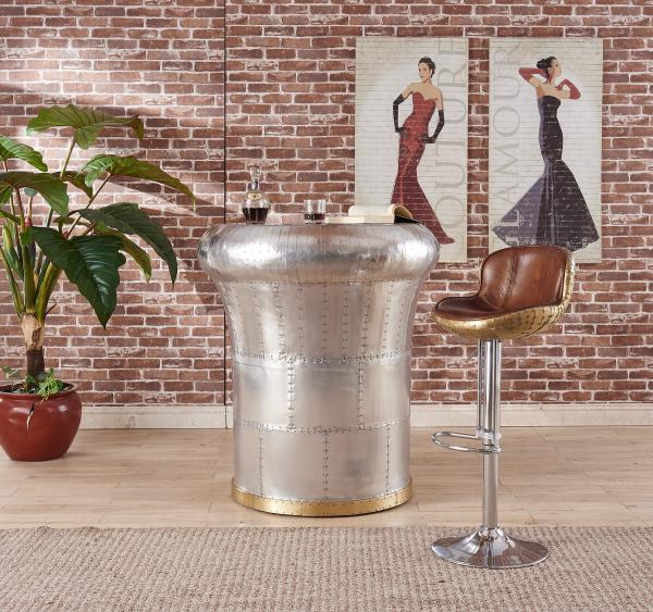 Tan Brown Backless Leather Counter Height Bar Stools Full Handwork Alluminium