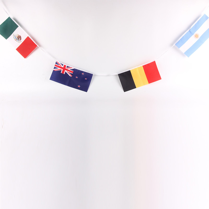 24 Country Teams Europe Flag Bunting 14x21cm Customized Shape
