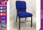 Padded Hotel Seating Metal Stackable Church Hall Chairs With Logo / Interlock