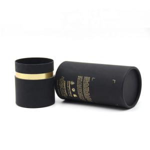 Quality Black Cardboard Perfume Tube Packaging Bronzing Round Container for Cosmetic Bottles wholesale