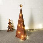 500mm Christmas Tree Corten Steel Metal Garden Ornaments With LED