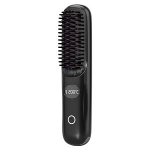Quality Personal Care Hair Dryer electric Brush Hot Air comb Heat USB Wireless Rechargeable Hair Straightener Brush wholesale