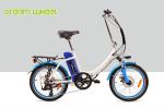 Blue Mens Women'S Electric Folding Bike , Citizen Folding Electric Bike 20"