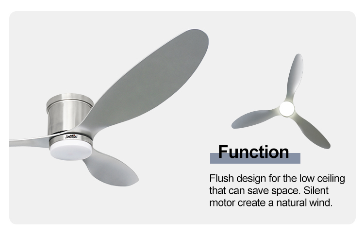 Remote Control LED Ceiling Fan with Low Profile Design and Energy Saving Function