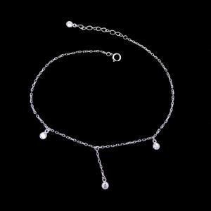 Quality White Gold 925 Silver Cubic Zirconia Bracelet Tassel Item Korean Style wholesale