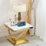 Light Luxury Stainless Steel Square Living Room Sofa Side Table
