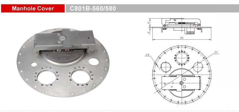 Safe And Reliable Truck Spare Parts Tank Manlid Manhole Cover GETC801B-560/580