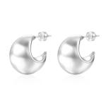 Thick Hoop Brass Stud Earrings Yellow 18k Gold Huggies Earrings