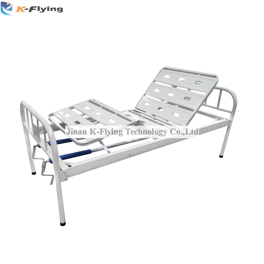 Stainless Steel 2 Functional Mental Hospital Beds Two Cranks Manual Bed