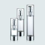 Cylindrical Shape Airless Pump Bottles Plastic And Metal Cream Pump Bottle