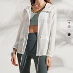 Autumn Thin Women Athletic Hoodie Zipper Jacket Breathable for Running