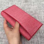 Authentic Smooth Stingray Skin Lady Large Wallet Genuine Leather Female Clutch