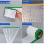 Green Taped Protective Anti Outdoor Paper Pre Taped Masking Film 16m