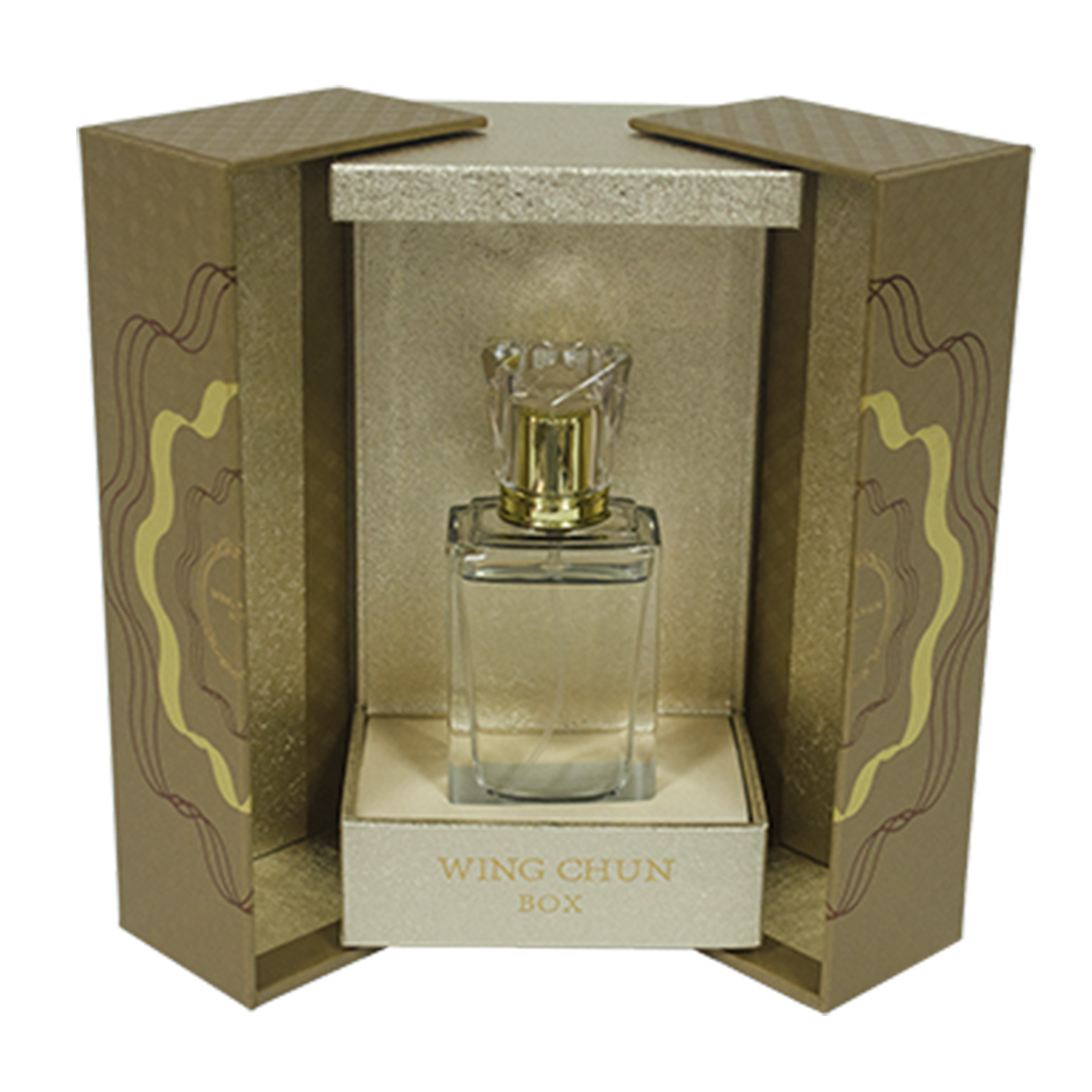Soft Touch Perfume Packaging Box Lid Hinged Base With Extend Flap