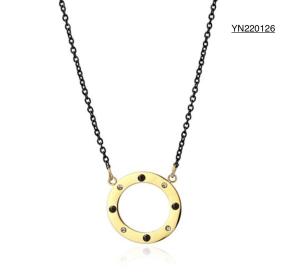 Quality Black Chain Stainless Steel Fashion Necklaces Round Wheel Necklace For Men wholesale