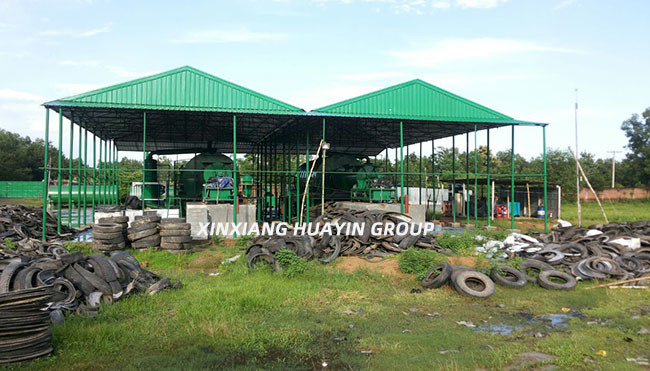 20 Ton Small Pyrolysis Plant Huayin Tyre Recycling To Diesel