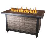 Rectangle Smokeless Outdoor Gas Firepit Metal Rattan Propane
