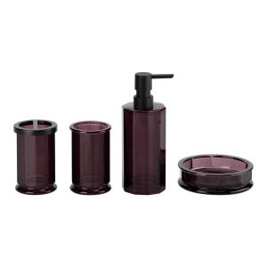 Quality Glass Bathroom Accessories Set Purple Color Round Shape Soap Dispenser For Home Decor wholesale