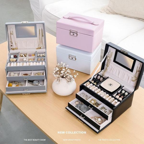 Medium PU Leather Flannel Packaging Gift Box for Ring Earring Pendant Necklace