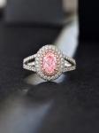 0.89ct Lab Created Synthetic Fancy Pink CVD Diamond IGI Certified 18K White Gold