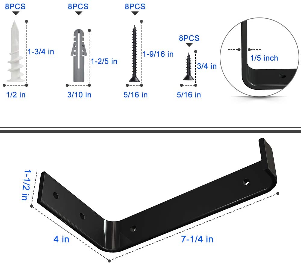 Powder Coated Triangle Bracket Decorative Shelf Support for Wall Mounted Shelves
