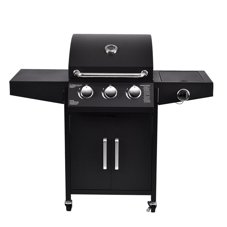 Enjoy Smoke-Free Camping and Barbecue with 4-Burner Steel Gas Stove in Outdoor Garden