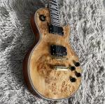 Custom Gibson Style Les Paul LP Electric Guitar Nature Burl Maple Top Mahogany