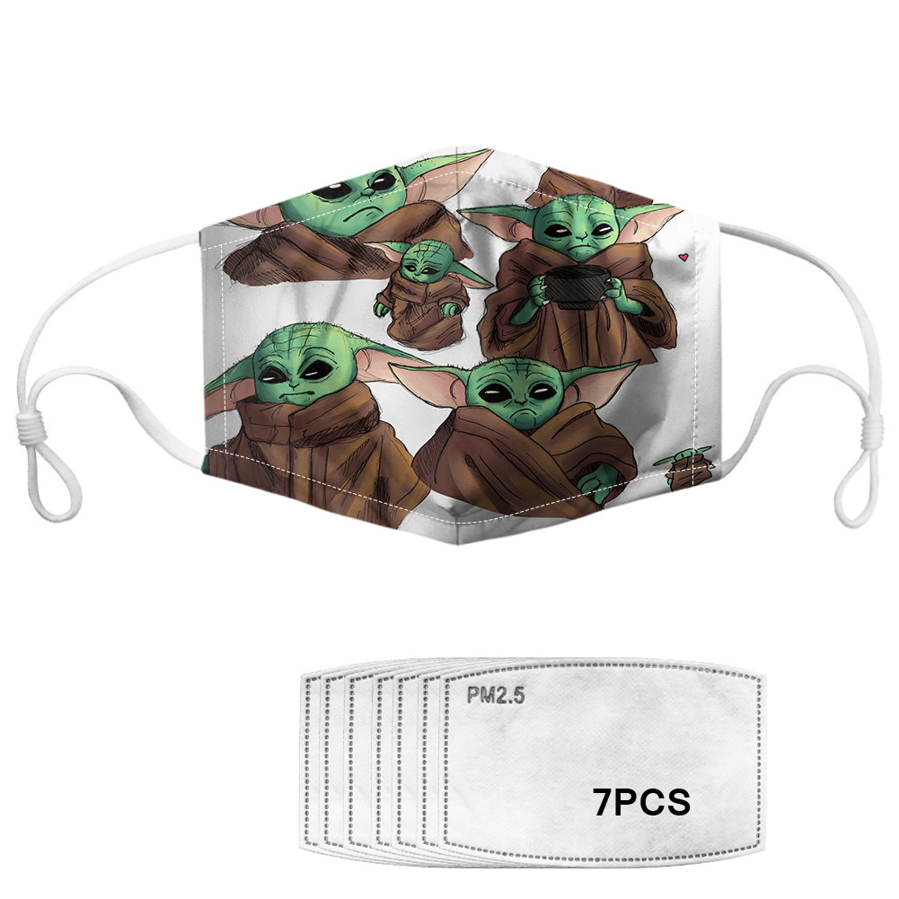 Cartoon Yoda Adjustable Children Washable Face Mask