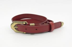Quality Metal Buckle Womens Genuine Leather Belt 1.8cm Width With Metal Loop / Tip wholesale