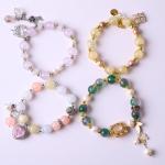 Customized 10mm Crystal Stone Stretch Bracelets With Healing Energy