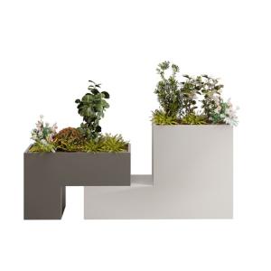 Quality European style square stackable planter white metal flower pot wholesale