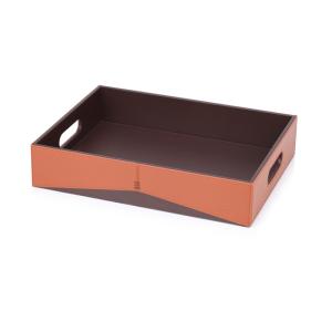 Quality 400*300*80mm hotel guestroom faux leather shoe tray wholesale