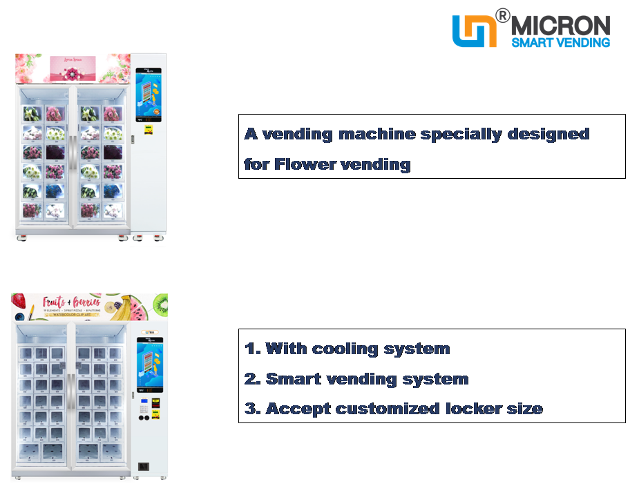 Max. 69 Flower Vending Machine Remote Controlled With Refrigeration System