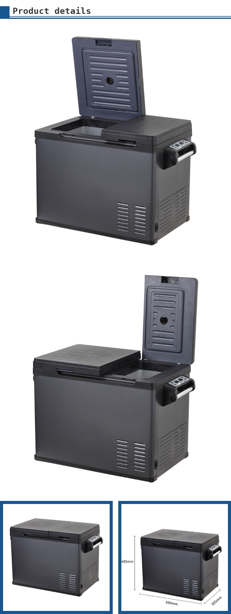 Rechargeable Mini Car Fridge Leapcool 35/45/55L DC12/24VAC 220V Portable Refrigerator