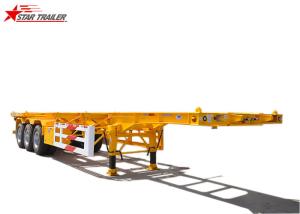 Quality 40ft Skeletal Container Trailer Straight Beam Tri Axle Mechanical Suspension wholesale