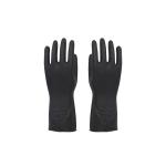 Waterproof Unlined Rubber Safety Gloves , Heavy Duty Black Rubber Gloves