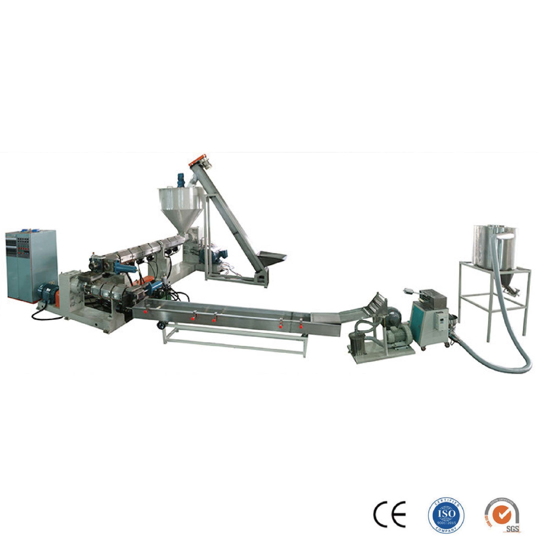 Double Stage PVC Plastic Granule Extruder Line , Pvc Granulating Extruder Customized