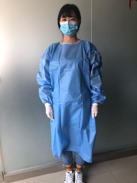 Medical Exam Disposable Isolation Coveralls , Long Sleeves Surgical Isolation