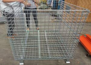 Quality Fold - Able Galvanized Welded Metal Basket Wire Storage Cage For Warehouse wholesale