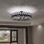 Living room chandeliers decoration round crystal lighting for Bedroom dining