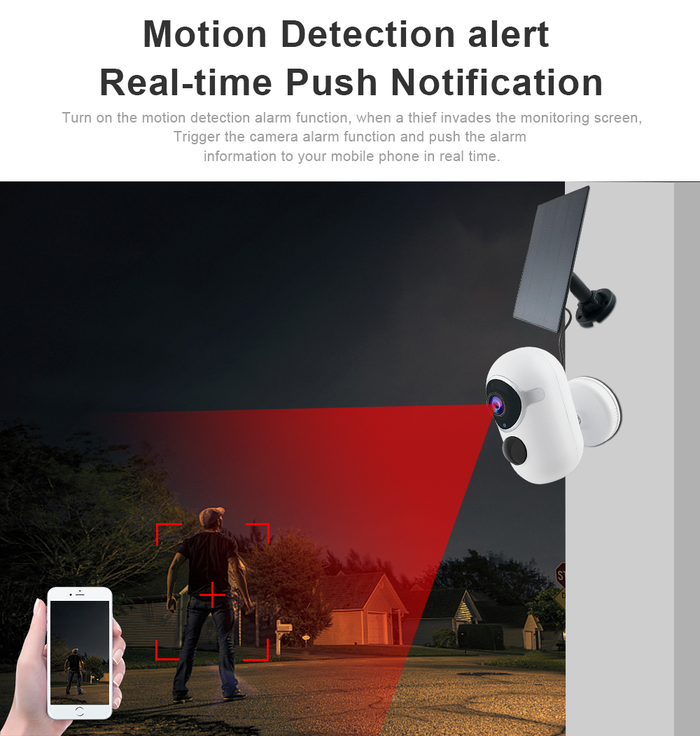 Rechargeable Tuya Solar Camera 3.6mm Lens