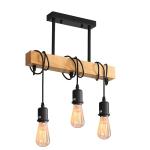 E27 Industrial Pendant Lighting, 3-Light Vintage Winding Lamp LOFT Bar wood