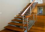 Stainless Steel Railing Straight Flight Staircase Single Stringer Carbon Steel
