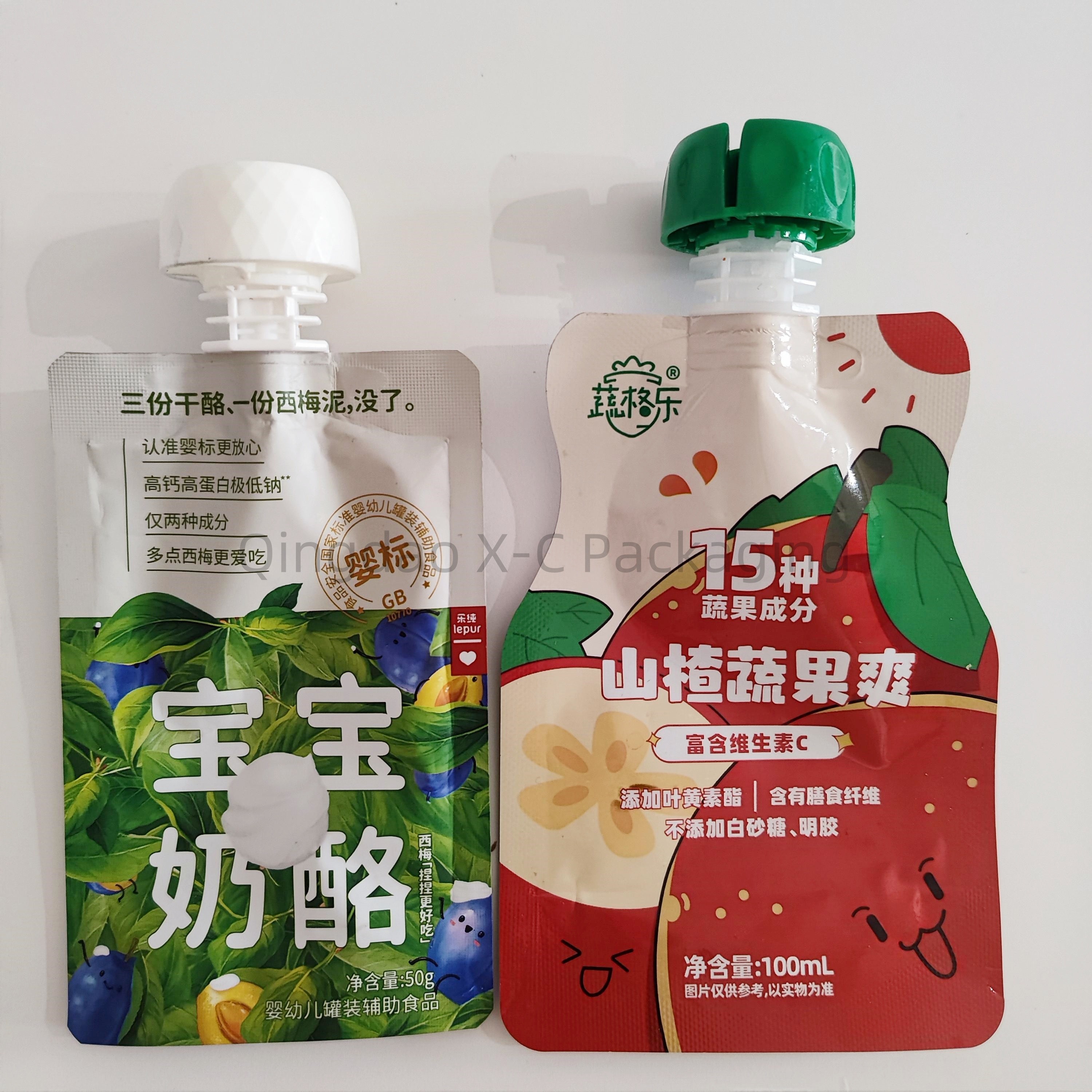 Food Grade Custom Shaped Liquid Packaging Bags With Spout Recyclable