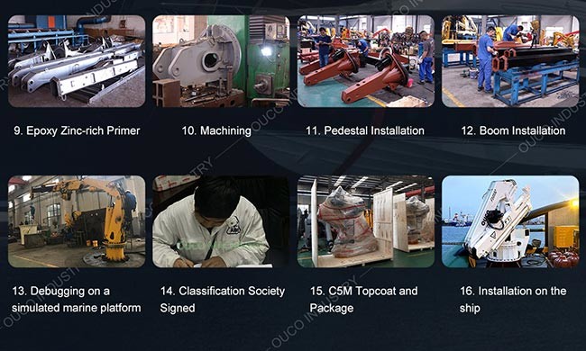 1.5t 10m Hydraulic Ship Deck Cranes Foldable Boom Marine Onboard offshore units