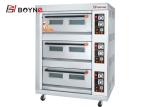 Commercial Durable Stainless Steel Gas Oven Three Deck Six Trays Bread Oven For
