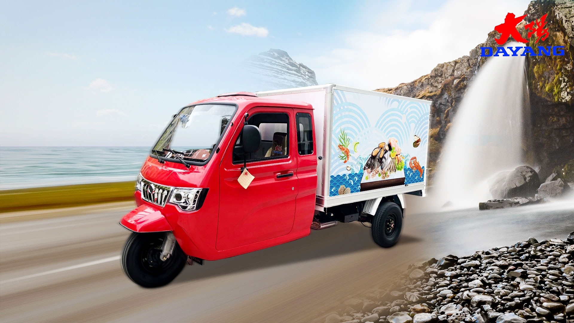 Single Cylinder Electric Cargo Tricycle with Water Cooling and Maximum Speed ≥70Km/h