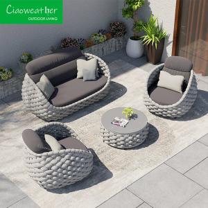 Quality Cushion OutdoorFoam water-resistant Fabric Modern Luxury Aluminum Frame Rattan Patio Garden Sofa Set for Garden Furniture wholesale