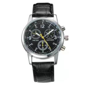 Quality Chronograph 3ATM Blue Leather Strap Watch 41mm Men'S Water Resistant wholesale